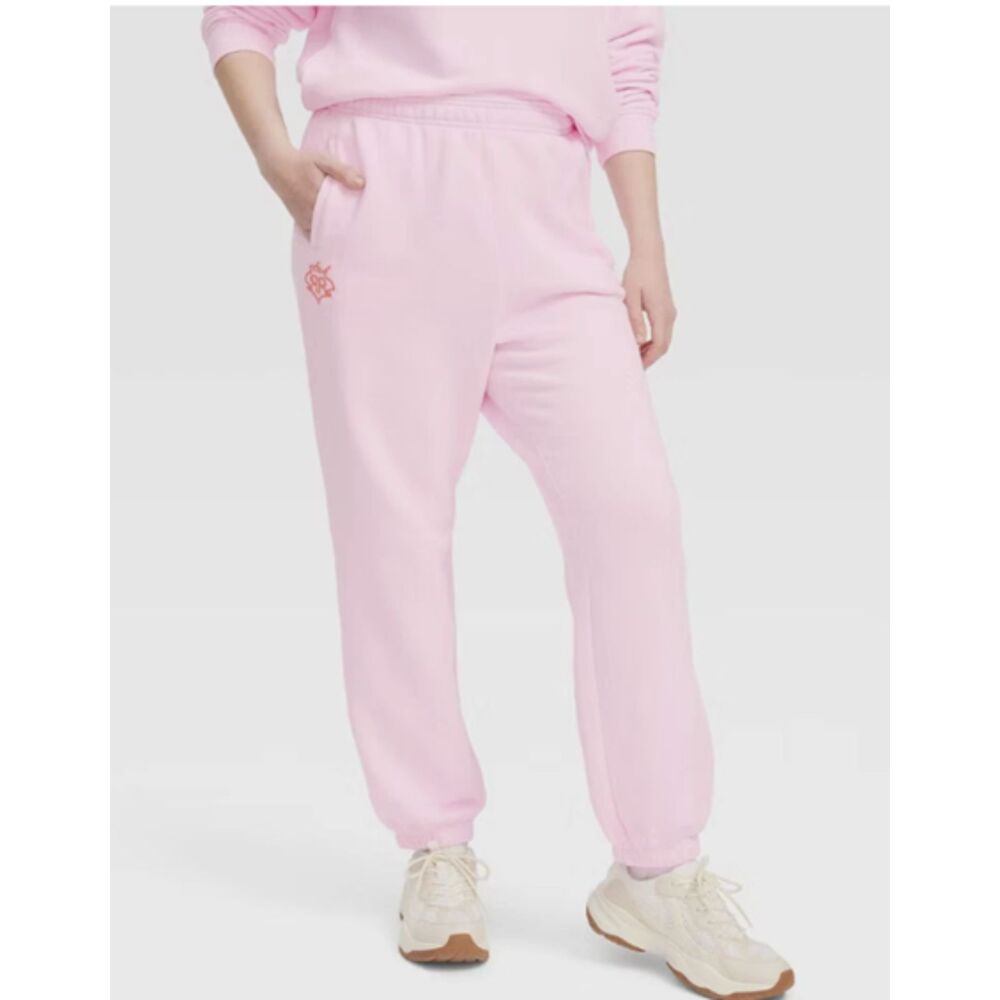 Roller Rabbit x Target Jogger Sweatpants Embroidered Logo Pink M NWT